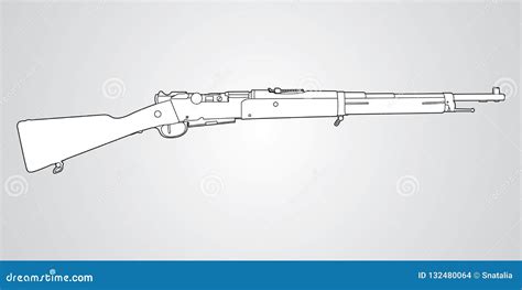 Lebel Model 1886 Rifle stock vector. Illustration of machine - 132480064