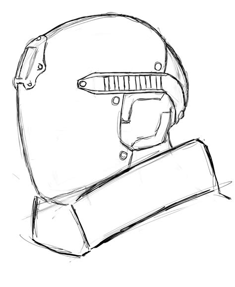 Futuristic Tactical Helmet, Sketch 1 by j3f3r20n on DeviantArt