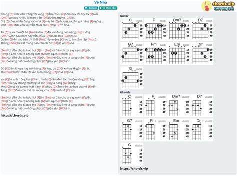 Chord: Về Nhà - tab, song lyric, sheet, guitar, ukulele | chords.vip