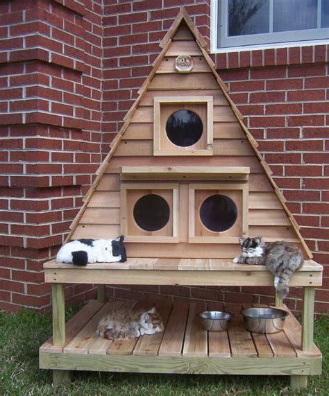 Outdoor Cat House for 3-6 Cats - Customizable - Free Shipping