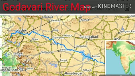 Godavari River Route Map || Important cities and blocks - YouTube