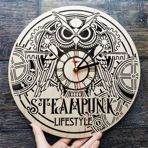 STEAMPUNK Lifestyle Art Wall Clock Wood Decor Art Gifts Woman | Etsy