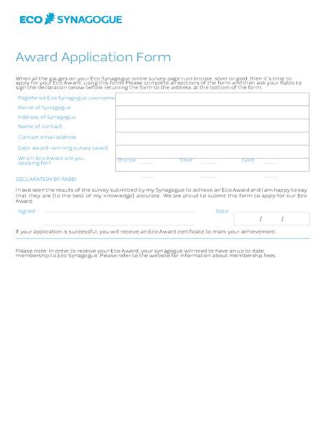 Fillable Online Award-Application-Form ES Fax Email Print - pdfFiller