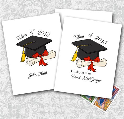 Graduation Thank You Note Cards Personalized with by sferradesigns