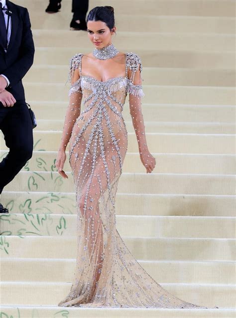 Kendall Jenner Flaunts Buttcheeks in Sheer Crystal Dress at 2021 Met Gala