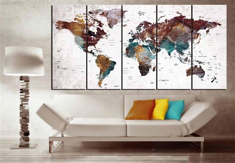 World Map Wall Artworld Map Canvasworld Map Artworld Map - Etsy | World map art, World map ...