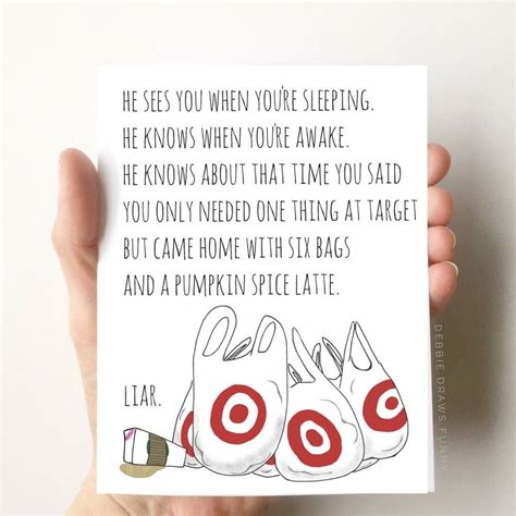 Target Christmas Card - Funny Holiday Card | Two Words One Finger