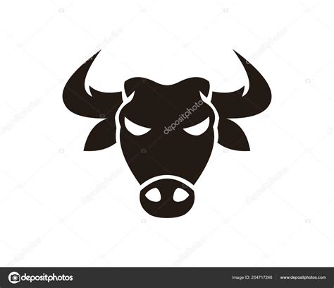 Bull Horn Animal Silhouette Farm Icon Isolated Flat Illustration Vector ...