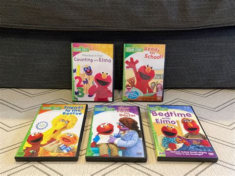 Bundle of 5 Sesame Street educational DVDs, Music & Media, CDs, DVDs ...