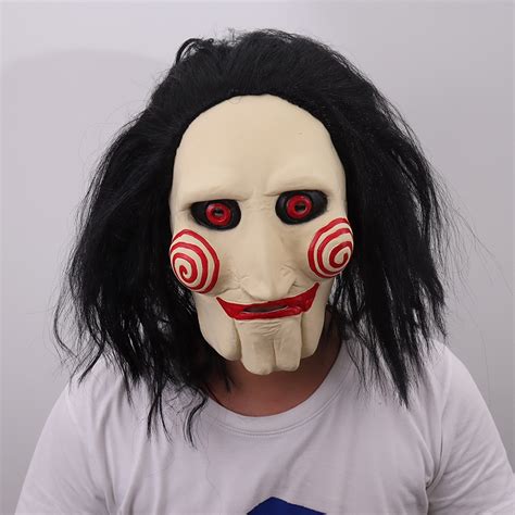 Saw Jigsaw Mask Creepy Scary Halloween Clown Mask Rubber Latex Jig Saw ...