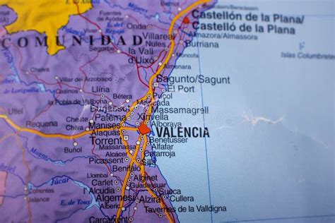 Valencia Highlighted on a Map of Spain Stock Image - Image of state ...