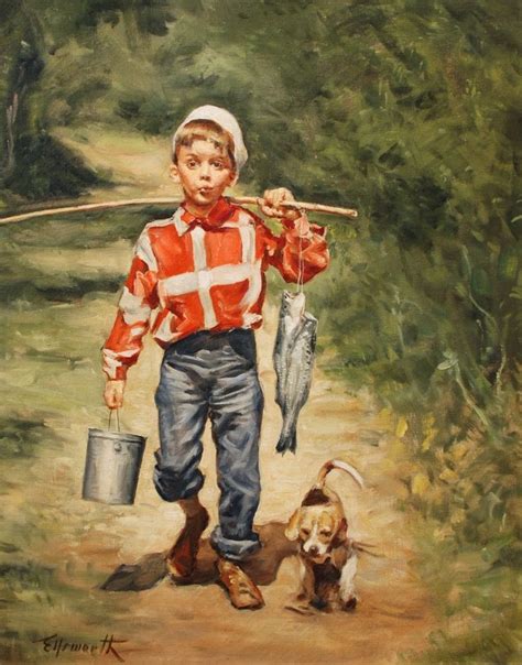 Fishing Boy and Dog | Fly fishing art, Fish art, Boy fishing