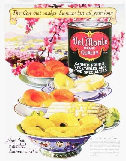 Del-Monte Canned Fruits 1920s | Vintage recipes, 1920s food, Food