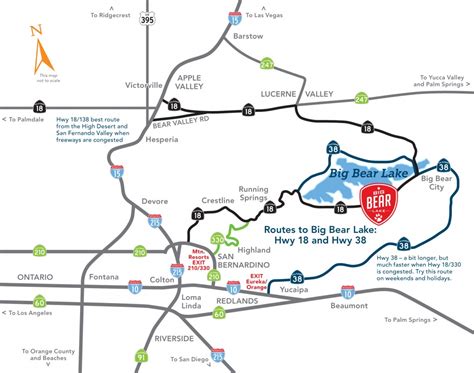 Driving Directions Into Big Bear Lake (4 Unique Routes) - Big Bear Mountain Map California ...