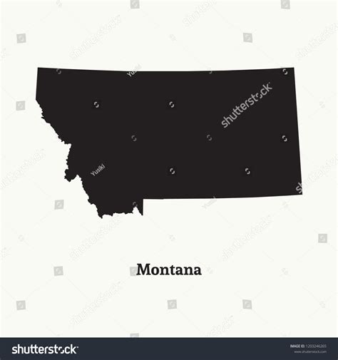 Outline Map Montana Isolated Vector Illustration Stock Vector (Royalty ...