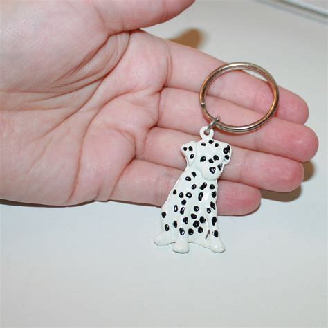 90s Vintage Dalmatian Dog Keychain Keychain Collectible Key - Etsy