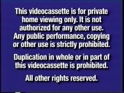 Blue Fbi Warning Screen Logo Vhs Touchstone