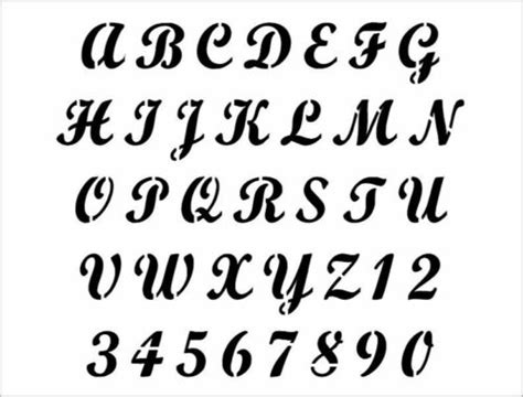 SIMPLY SCRIPT Alphabet Stencil 1 Inch Fancy Italic Font Set Letters Sheet S582 | eBay