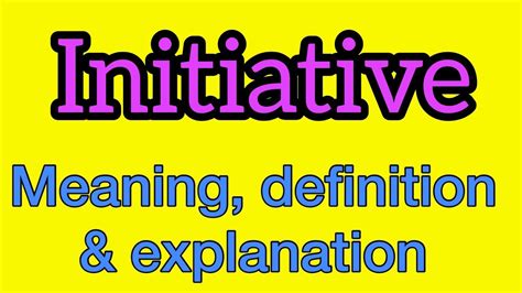 Initiative meaning | what is initiative | what does initiative mean - YouTube