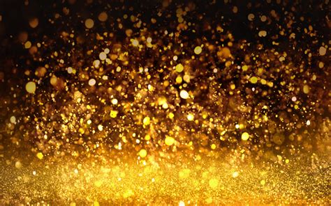 Download wallpapers gold glitter, lights, golden creative background, New Year, Glitter Bokeh ...