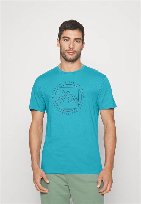 Columbia GRAPHIC TEE - Marškinėliai su spaudiniu - shasta/boundless graphic/tamsiai mėlyna ...