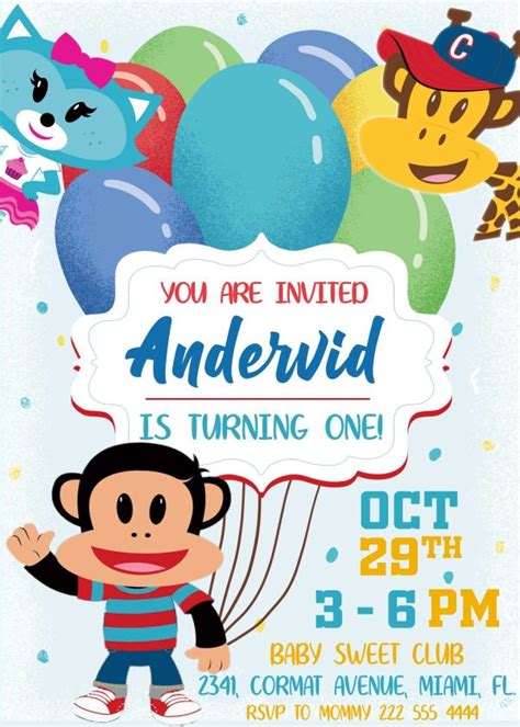 Julius Jr. Birthday Invitation | Adorable Invite