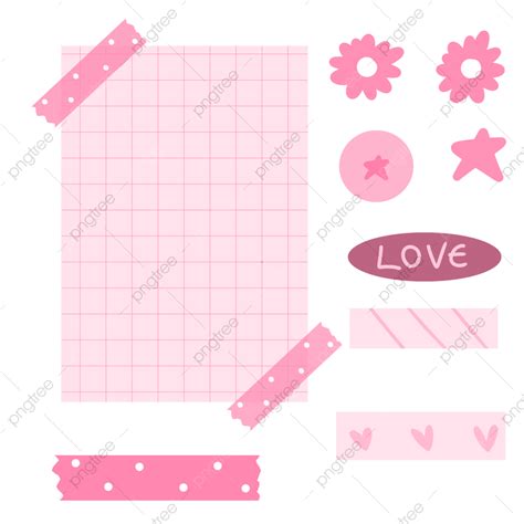 Scrapbook Element Hd Transparent, Cute Pink Scrapbook Paper Element For Free Download, Paper ...