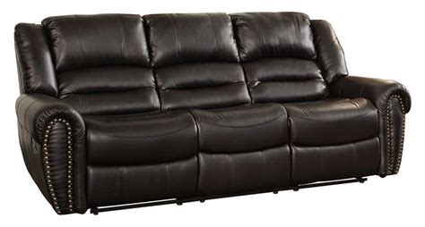 The Best Reclining Sofa Reviews: Rotunda Black Faux Leather Dual Reclining Sofa