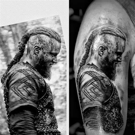 Ragnar tattoo design black and white | Tatuagens viking, Ideias de tatuagens, Tatuagem