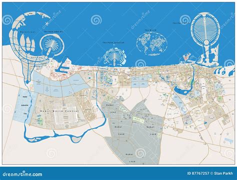 Dubai Large City Map Vector Illustration | CartoonDealer.com #87767257