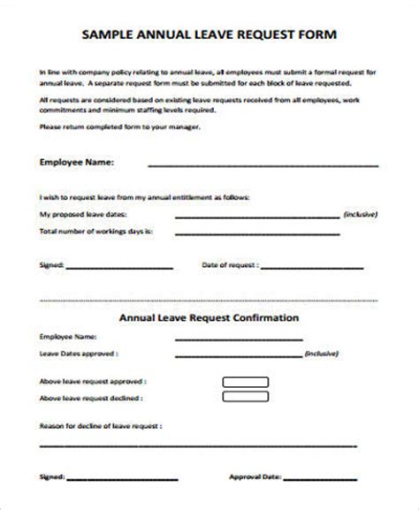 Leave Application Form Sample For Office | PDF Template