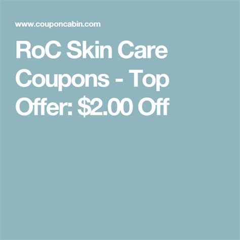 RoC Skin Care Coupons - Top Offer: $2.00 Off | Roc skincare, Skin care, Skin