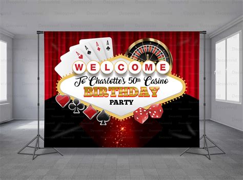 Casino Birthday Backdrop Poker Game Cards Gambling Las | Etsy