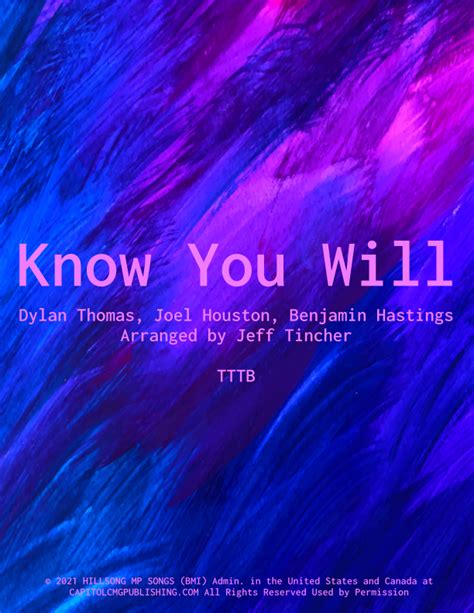 Know You Will (arr. Jeff Tincher) Sheet Music | Hillsong United | TTBB Choir