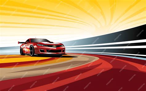 Premium AI Image | Colorful Illustration nascar race car sports background