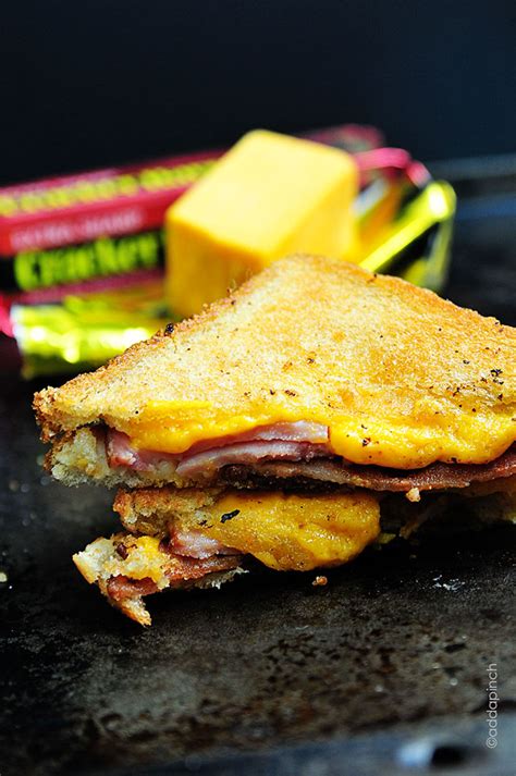 Grilled Cheese Sandwich with Ham and Bacon Recipe - Add a Pinch