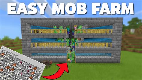 Minecraft Bedrock EASY Mob Farm Tutorial In 1.17 (Fast) - YouTube