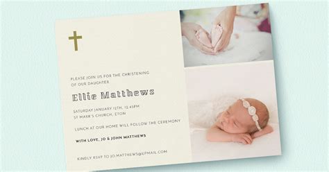 Invitations & Announcements Baptism Christening Invitation Announcement ...