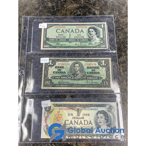 1937, 1954 (Devil) and 1973 Canadian Dollar Bills