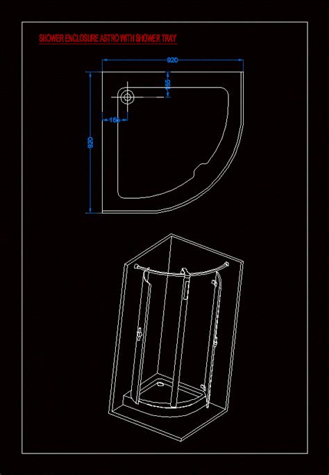 Shower Enclosure DWG Block for AutoCAD • Designs CAD