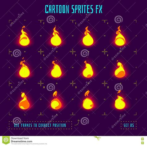 Animation Frames Or Fire Sprites Stock Vector Sprites, Gui Interface ...