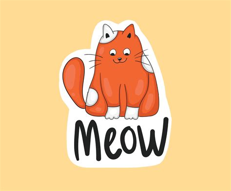 Colorful Hand drawn funny cats stickers collection 3392069 Vector Art ...