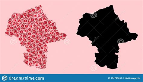 Vector Mosaic Map of Mazovia Province of Covid Particles and Solid Map Stock Vector ...