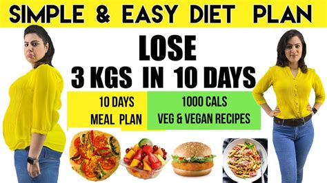 Easy Veg Diet Plan To Lose Weight Fast in 10 Days | Best Vegetarian ...