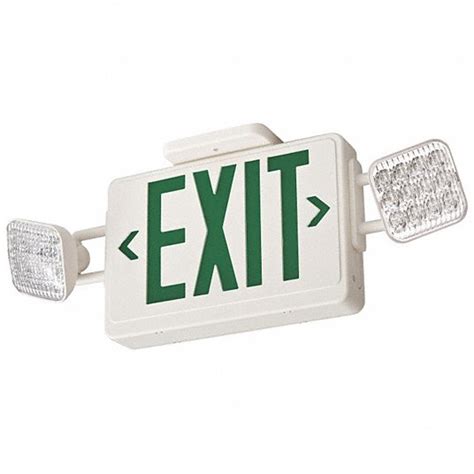 LITHONIA LIGHTING Exit Sign w/Emergency Lights, 3.2W, Grn - 13M592|ECG ...