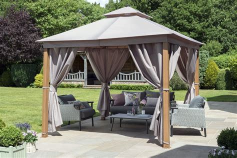 Luxury Garden Gazebo with LED Lights - Taupe - Highgate Garden Furniture