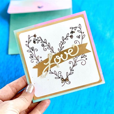 Make a Pretty Floral Love Card with Wedding SVG Cut Files - 100 Directions