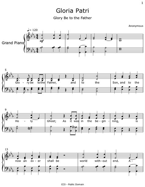 Gloria Patri - Sheet music for Piano