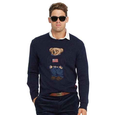 Polo Ralph Lauren Flag Polo Bear Sweater in Blue for Men - Lyst