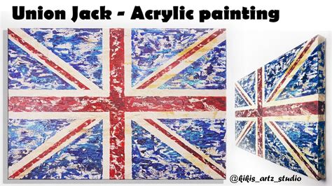 Union Jack - Acrylic Textured Abstract time lapse painting, British Flag Textured Acrylic art ...